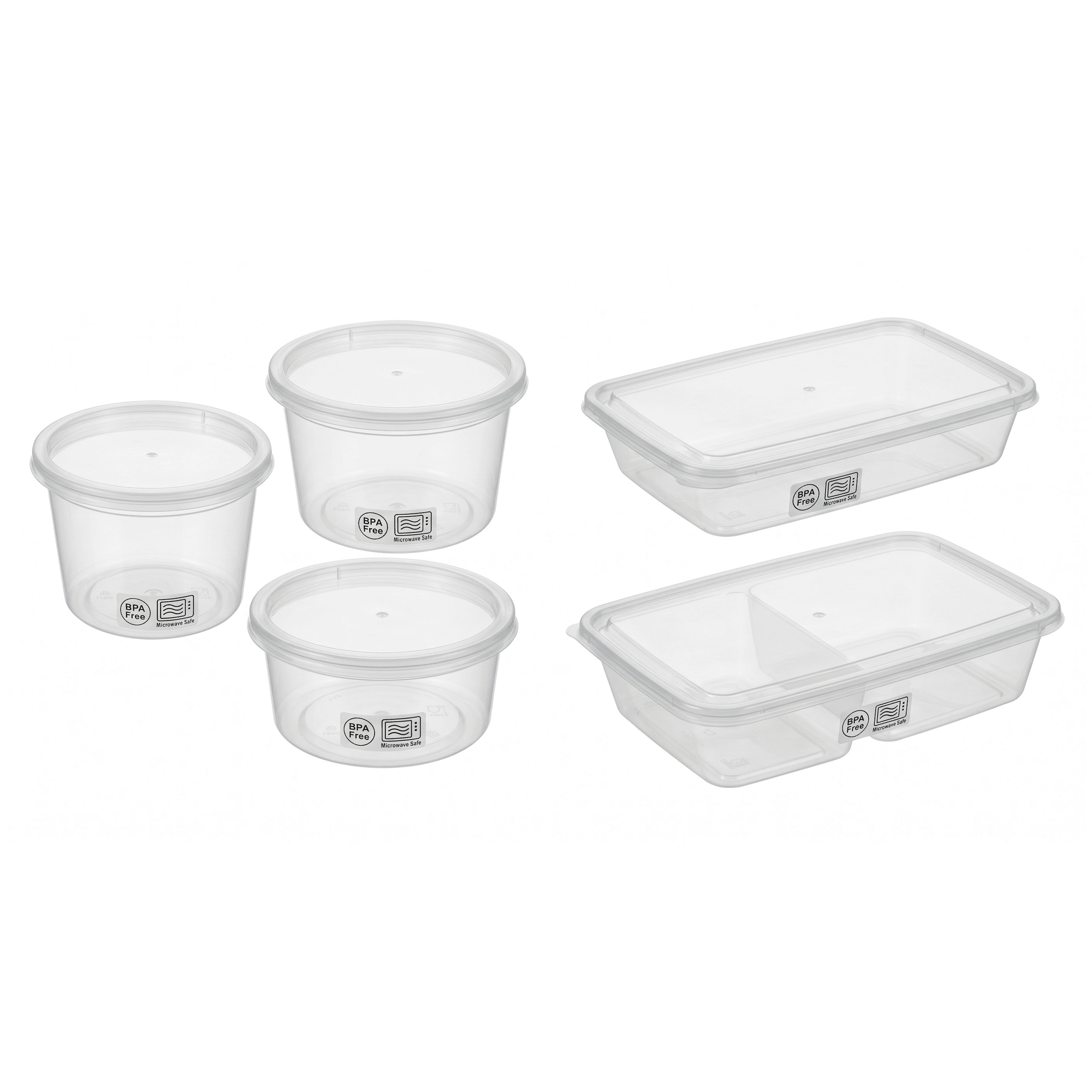 Microwavable Containers — Round & Rectangle