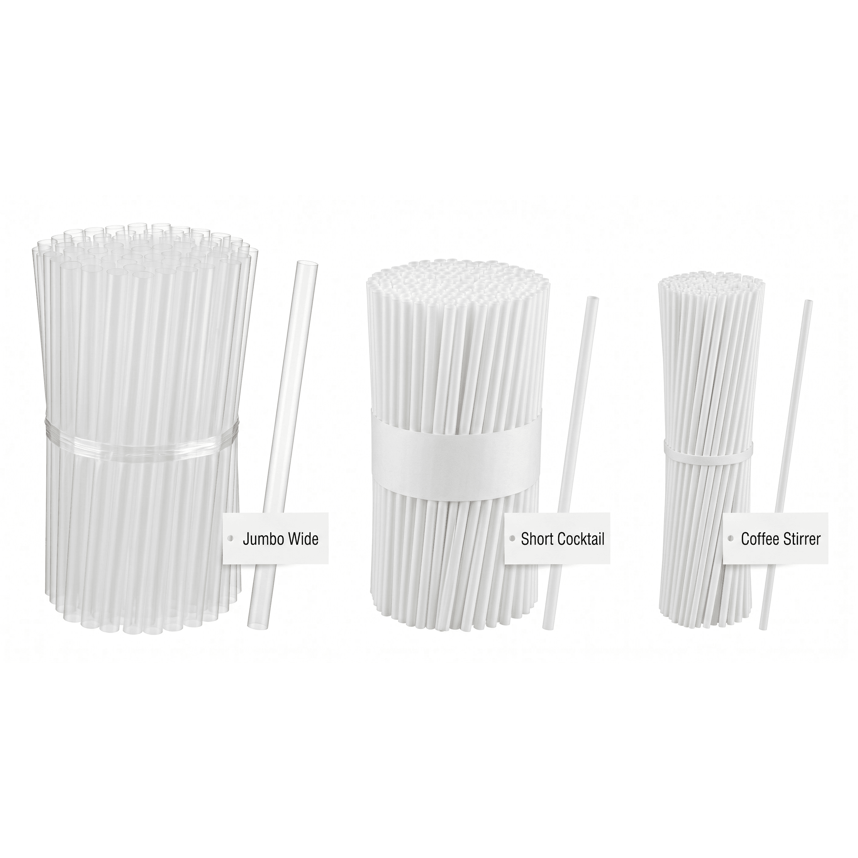 Straws — Bulk (Jumbo, cocktail, coffee)