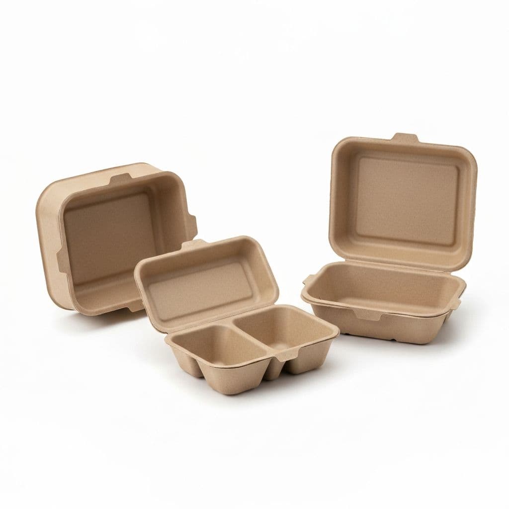 Bagasse Hinged Containers
