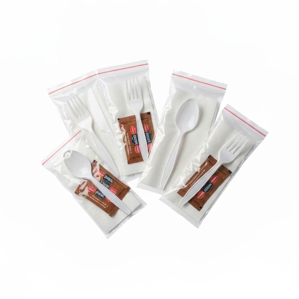 Cutlery Kits — Fork + Knife + Napkin sets